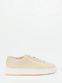 Santoni – Sneaker aus Lammleder in Beige