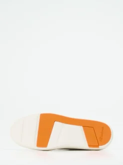 Santoni – Sneaker aus Lammleder in Cremeweiß