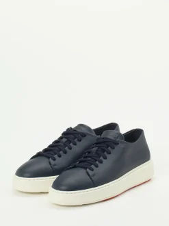 Santoni – Sneaker aus Lammleder Dunkelblau