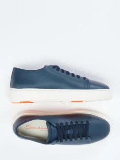 Santoni – Sneaker aus Lammleder Dunkelblau