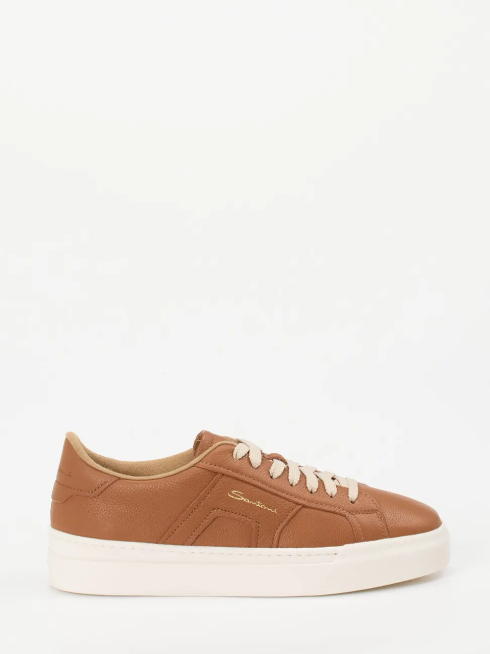 Santoni – Sneaker aus Lammleder Cognacbraun
