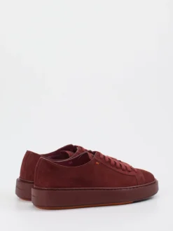 Santoni – Sneaker aus Veloursleder weinrot