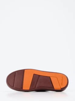 Santoni – Sneaker aus Veloursleder weinrot