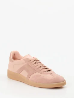 Santoni – Sneaker aus Veloursleder in Altrosa
