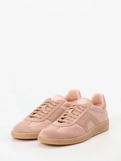 Santoni – Sneaker aus Veloursleder in Altrosa