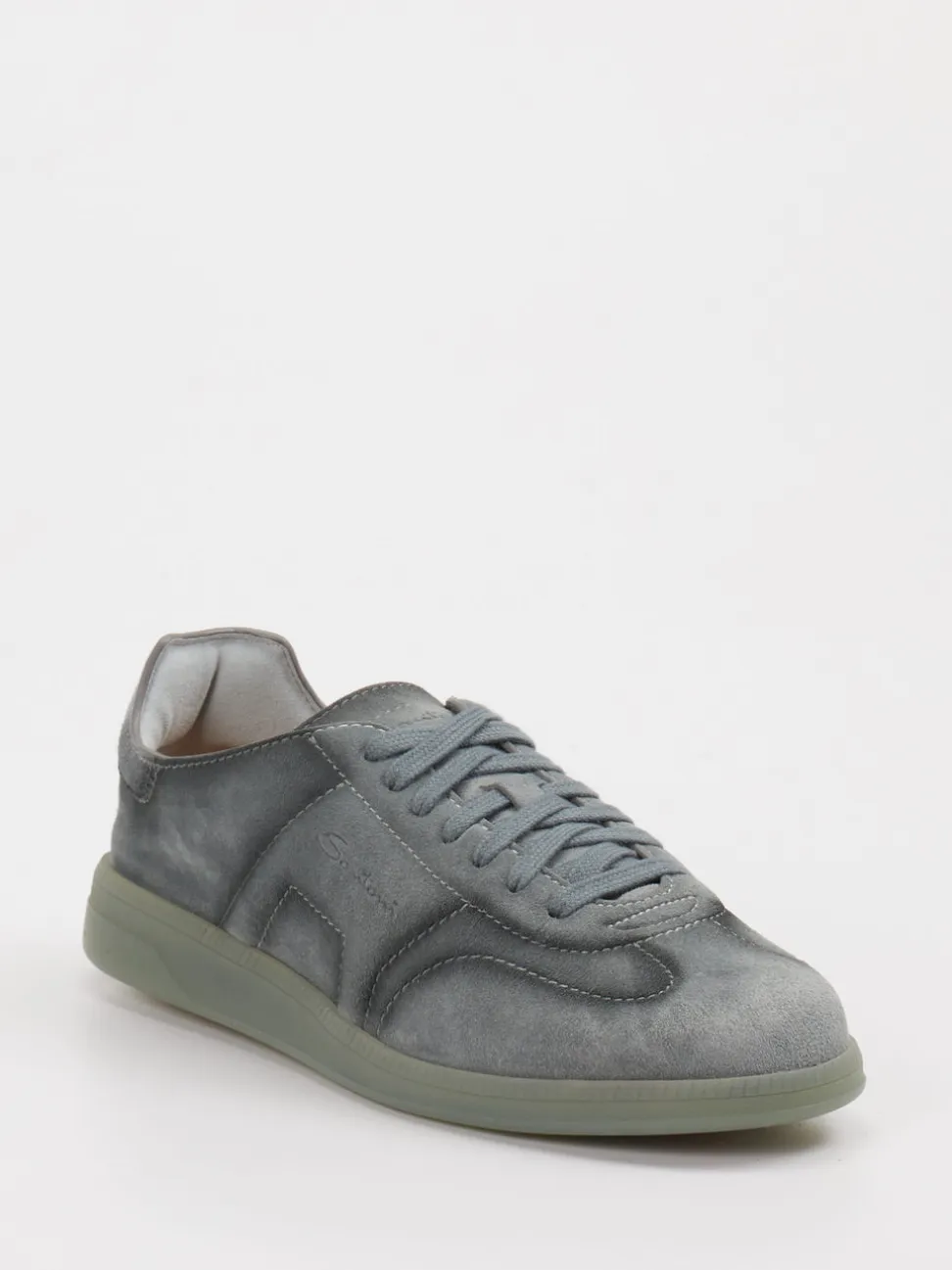Santoni – Sneaker aus Veloursleder blaugrau