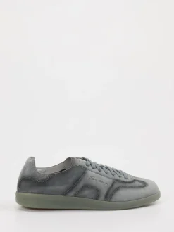 Santoni – Sneaker aus Veloursleder blaugrau