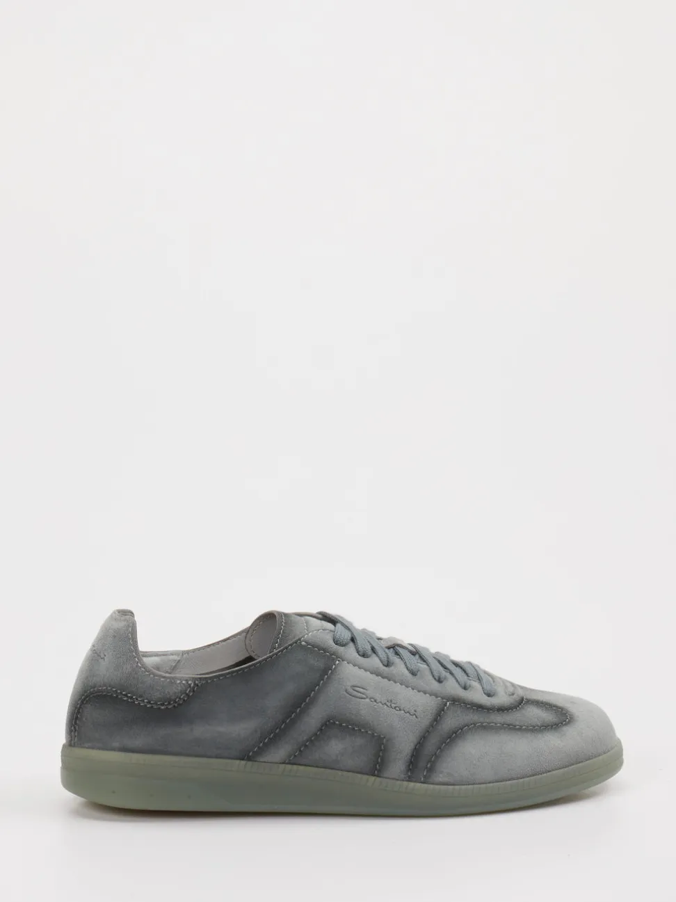 Santoni – Sneaker aus Veloursleder blaugrau