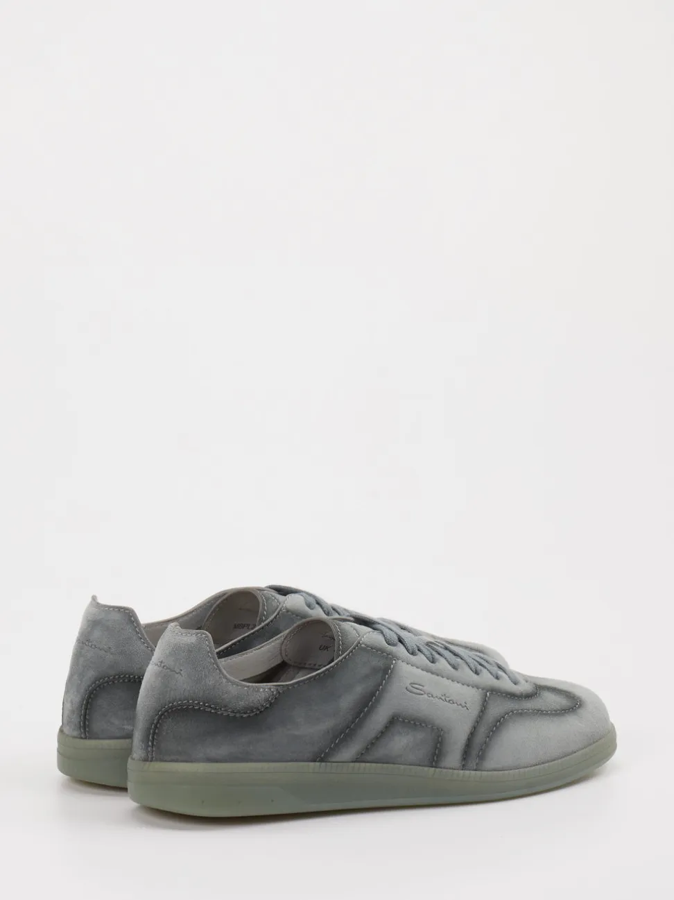 Santoni – Sneaker aus Veloursleder blaugrau