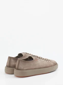Santoni – Sneaker aus Veloursleder in Taupe