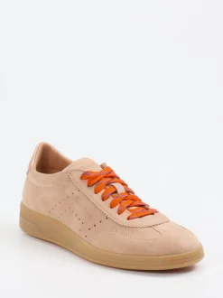 Santoni – Sneaker aus Veloursleder in Beige