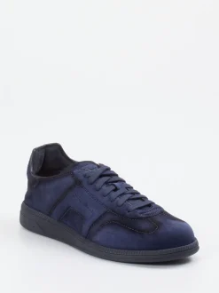 Santoni – Sneaker aus Veloursleder Dunkelblau