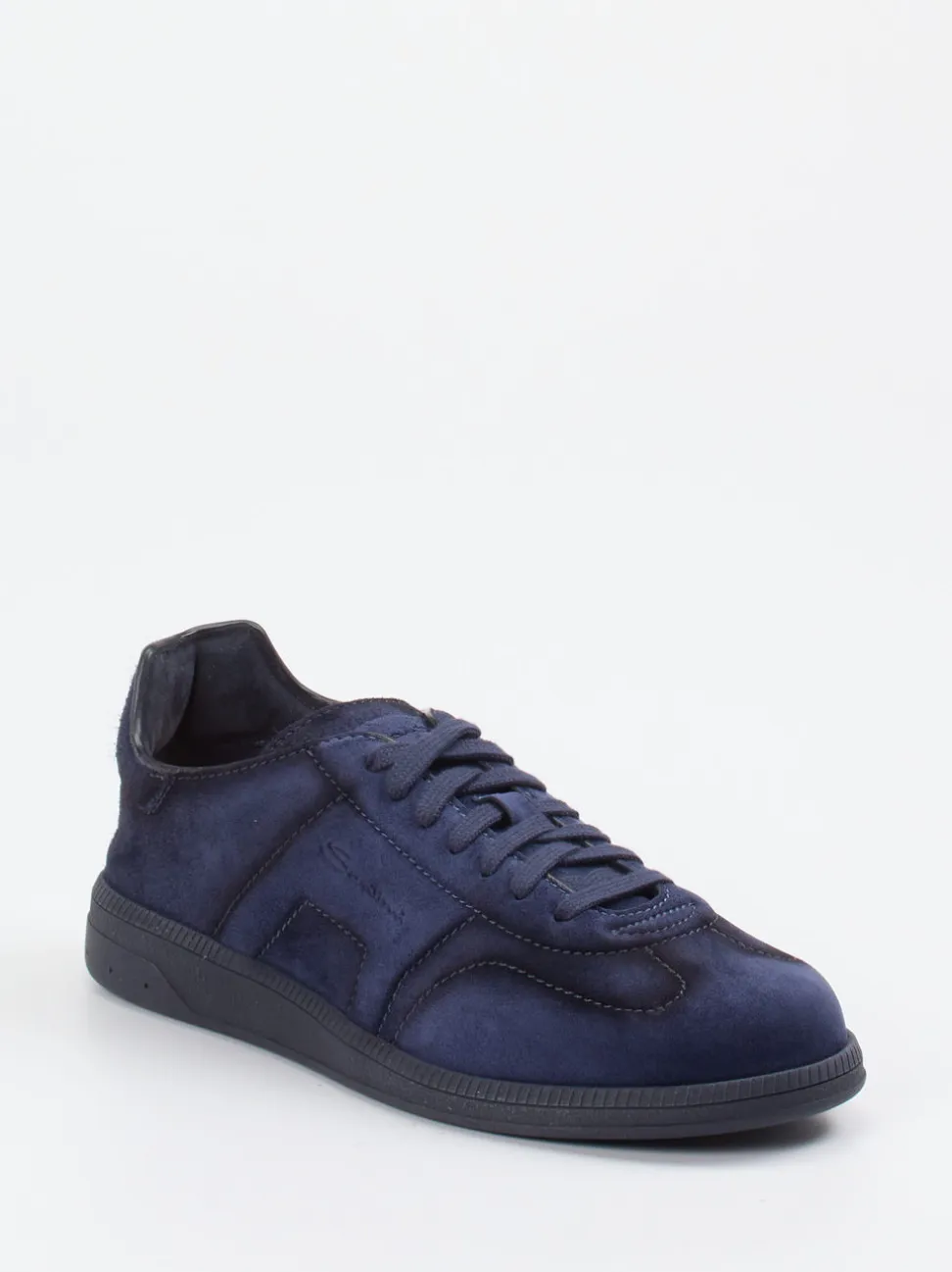 Santoni – Sneaker aus Veloursleder Dunkelblau