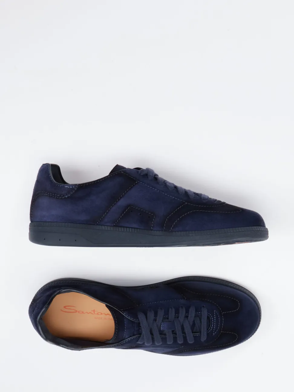 Santoni – Sneaker aus Veloursleder Dunkelblau