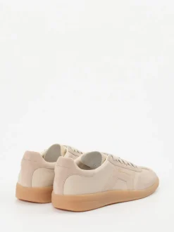 Santoni – Sneaker aus Veloursleder Beige