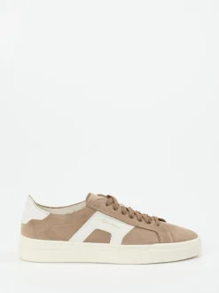 Santoni – Sneaker aus Veloursleder in Sandbeige