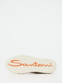 Santoni – Sneaker aus Veloursleder cognacbraun