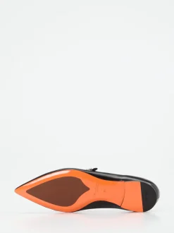 Santoni – Spangenpumps aus Lammleder Schwarz