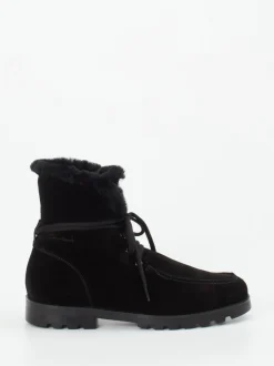 Santoni – Stiefelette aus Veloursleder schwarz