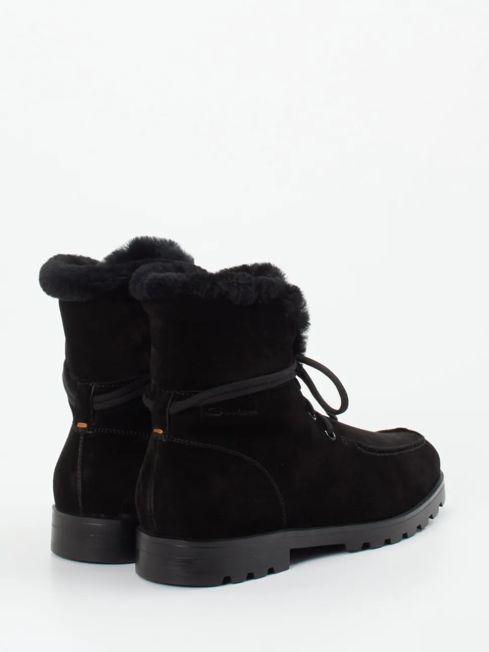 Santoni – Stiefelette aus Veloursleder schwarz