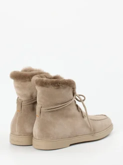 Santoni – Stiefelette aus Veloursleder grau