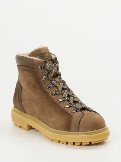 Santoni – Stiefeletten aus Nubukleder in Beige