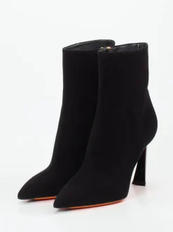 Santoni – Stiefeletten aus Veloursleder Schwarz