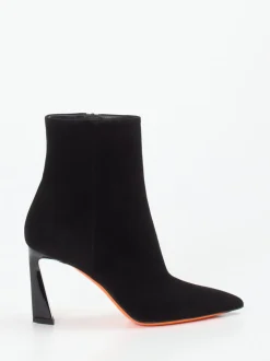 Santoni – Stiefeletten aus Veloursleder Schwarz