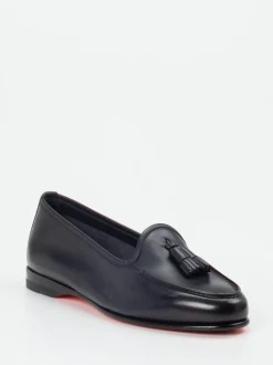 Santoni – Tassel Loafer aus Kalbleder Tiefschwarz