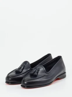 Santoni – Tassel Loafer aus Kalbleder Tiefschwarz
