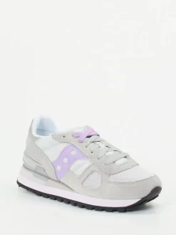 Saucony – Retro-Sneaker aus Textil und Veloursleder hellgrau