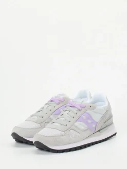 Saucony – Retro-Sneaker aus Textil und Veloursleder hellgrau
