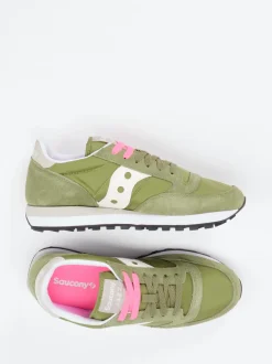Saucony – Retro-Sneaker aus Veloursleder und Textil olive