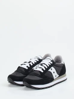 Saucony – Retro-Sneaker aus Veloursleder schwarz