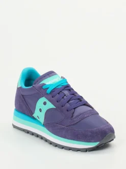 Saucony – Retro-Sneaker aus Veloursleder und Textil Violett