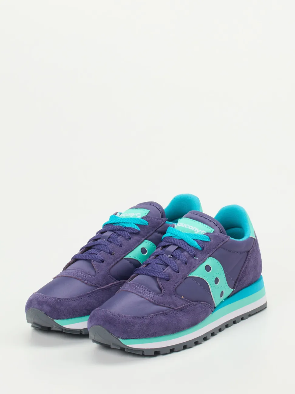 Saucony – Retro-Sneaker aus Veloursleder und Textil Violett