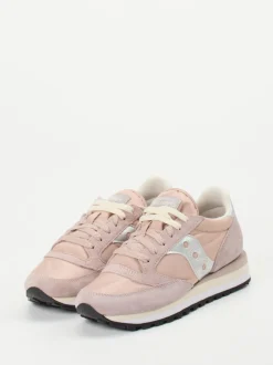 Saucony – Retro-Sneaker aus Textil und Veloursleder altrosa