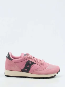 Saucony – Retro-Sneaker aus Veloursleder Altrosa