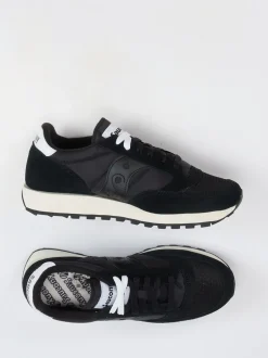 Saucony – Retro-Sneaker aus Mesh und Veloursleder schwarz