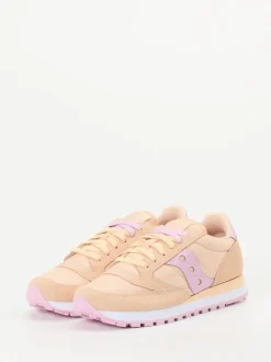 Saucony – Retro-Sneaker aus Veloursleder Pfirsich