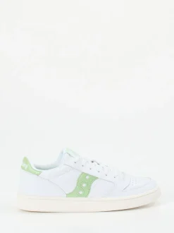 Saucony – Sneaker aus Leder in Weiß und Pastellgrün