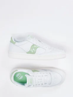 Saucony – Sneaker aus Leder in Weiß und Pastellgrün