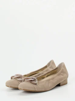 Semler – Ballerinas aus Veloursleder Beigebraun