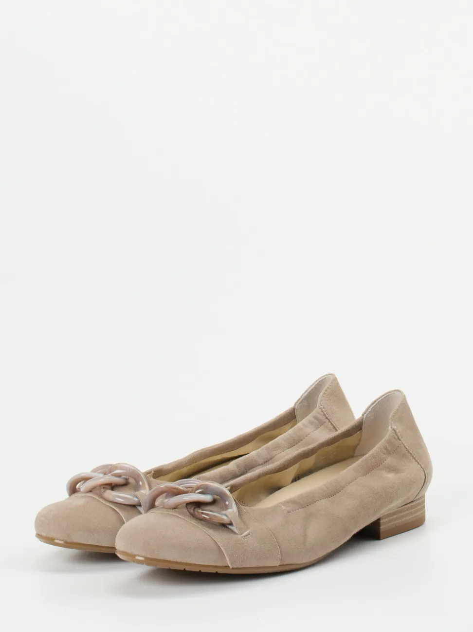 Semler – Ballerinas aus Veloursleder Beigebraun