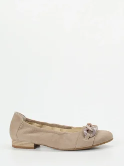 Semler – Ballerinas aus Veloursleder Beigebraun