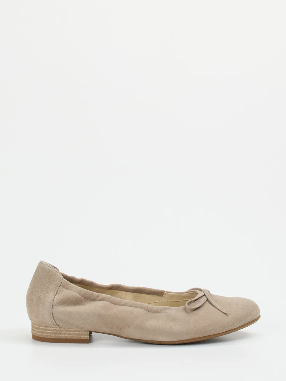 Semler – Ballerinas aus Veloursleder in Beigegrau
