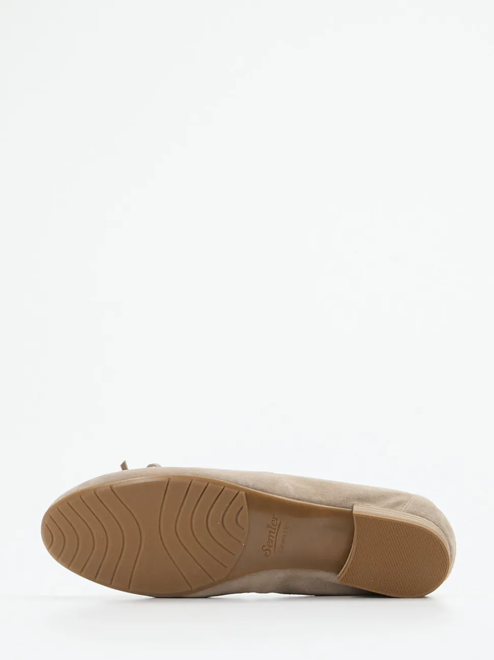 Semler – Ballerinas aus Veloursleder in Beigegrau