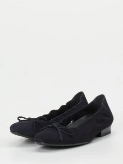 Semler – Ballerinas aus Veloursleder in Dunkelblau