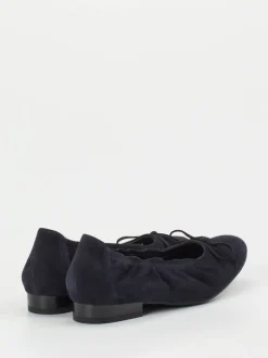 Semler – Ballerinas aus Veloursleder in Dunkelblau