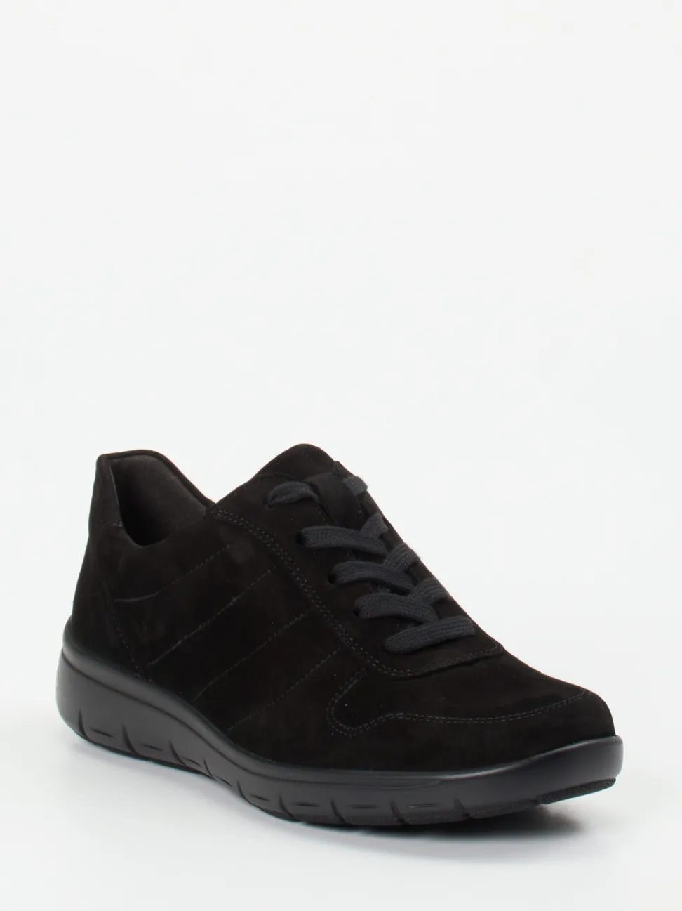 Semler – Bequem-Sneaker aus Veloursleder schwarz